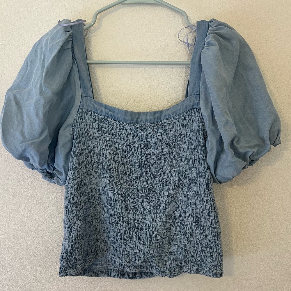 Peighton Puff Sleeve Top perfect blue size S